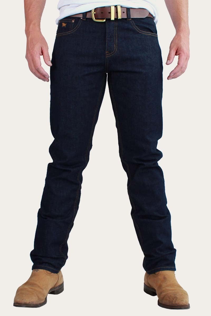 Burke Mens Tappered Leg Jeans - Dark Blue | Ringers Western Central Coast