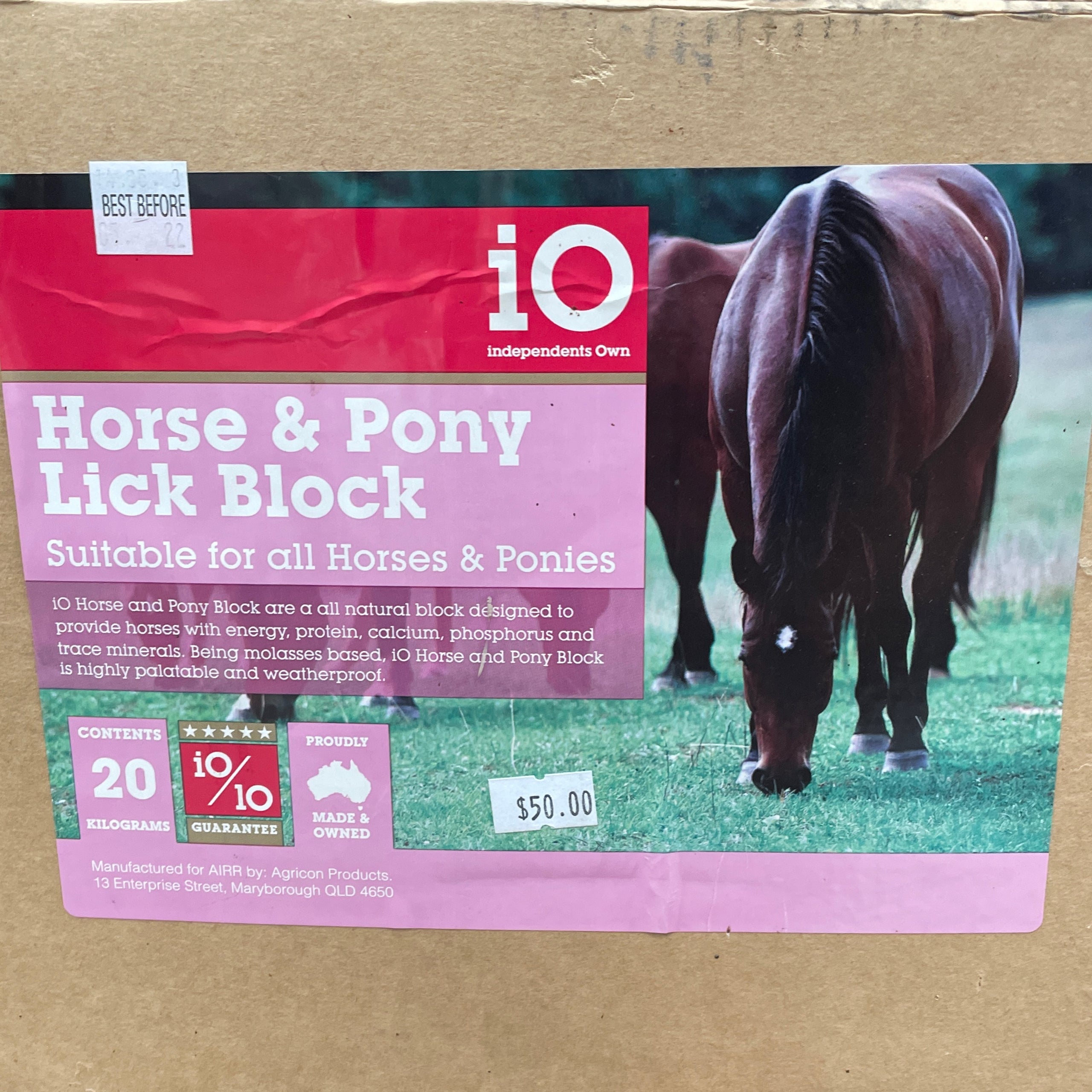 IO Horse And Pony Block 20kg Yarramalong Farm Supplies